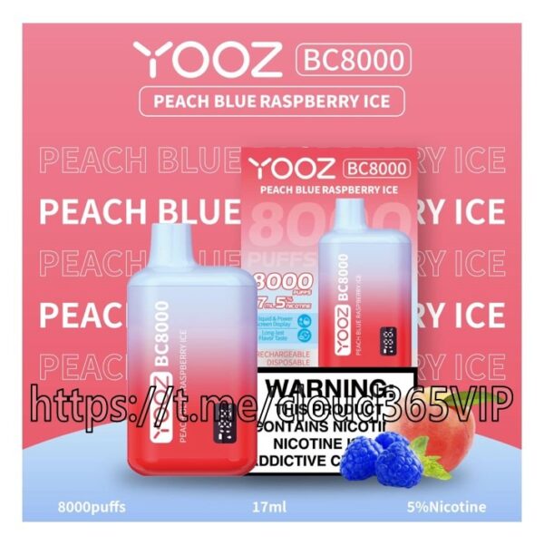 [YOOZ BC 8000] PEACH BLUE RASPBERRY ICE