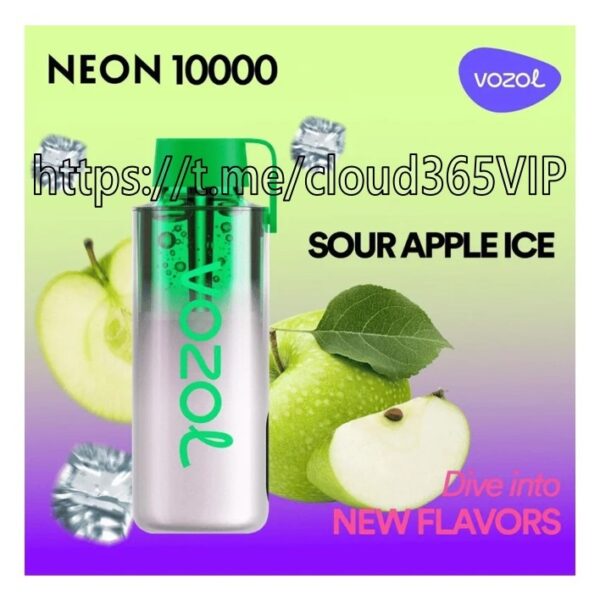 [VOZOL NEON 10000] SOUR APPLE ICE