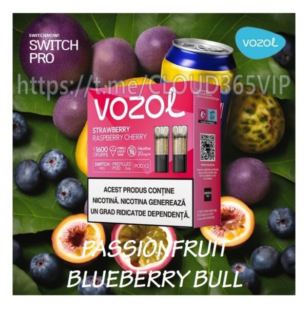 [VOZOL POD] PASSIONFRUIT BLUEBERRY BULL